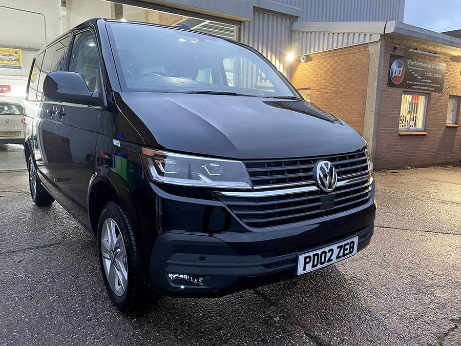 Black Volkswagen Transporter outside the Performance Driven office